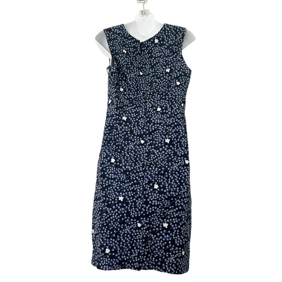 Marimekko blue ditsy floral sleeveless shift dress size 38/small bohemian career - Picture 2 of 10